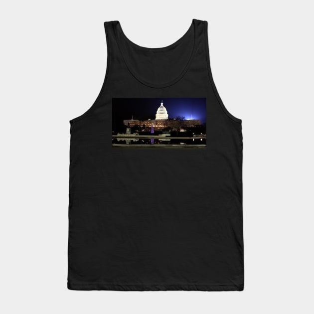 Captial Building at Night - Washington D.C. Tank Top by searchlight